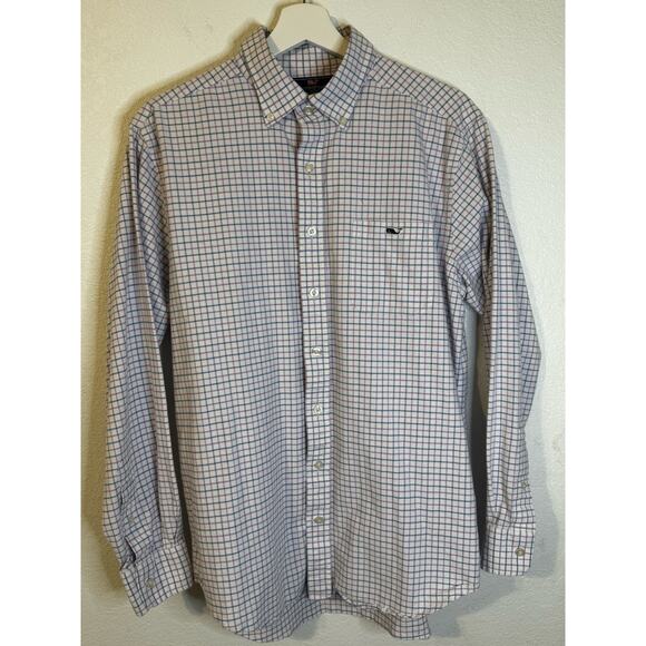 Vineyard Vines Men's Button-up Blue Lavender Slim Fit Tucker‎ Size L - Picture 1 of 8